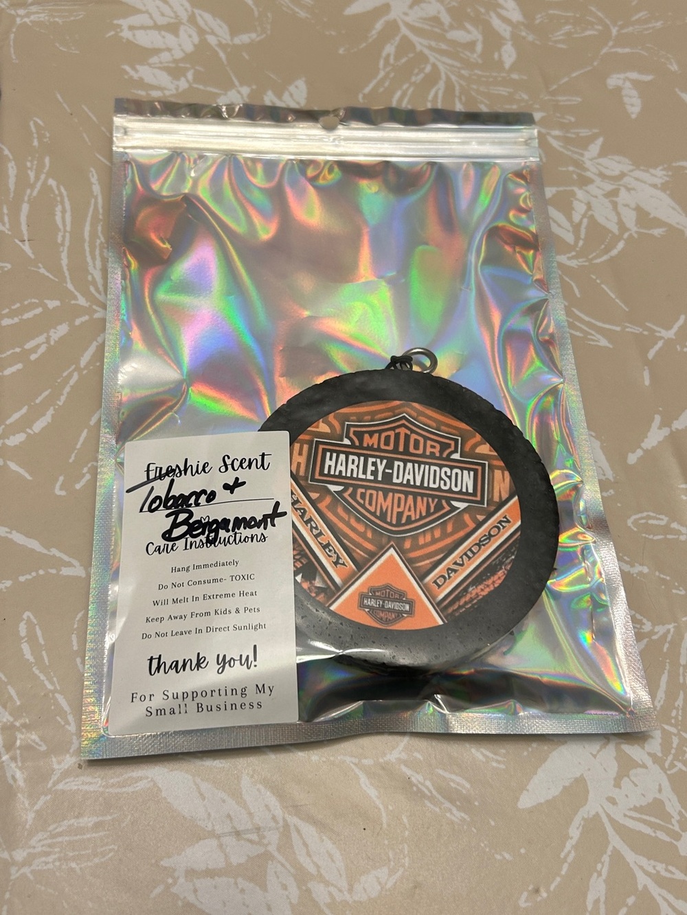 Harley-Davidson Black & Orange Logo Scented Car Freshener
